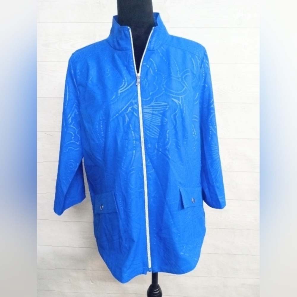 Zenergy by Chicos Women's Size 2 Blue‎ Golf Jacket NWT